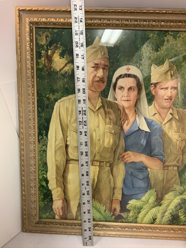 Vertical framed measurement approximately 35 inches