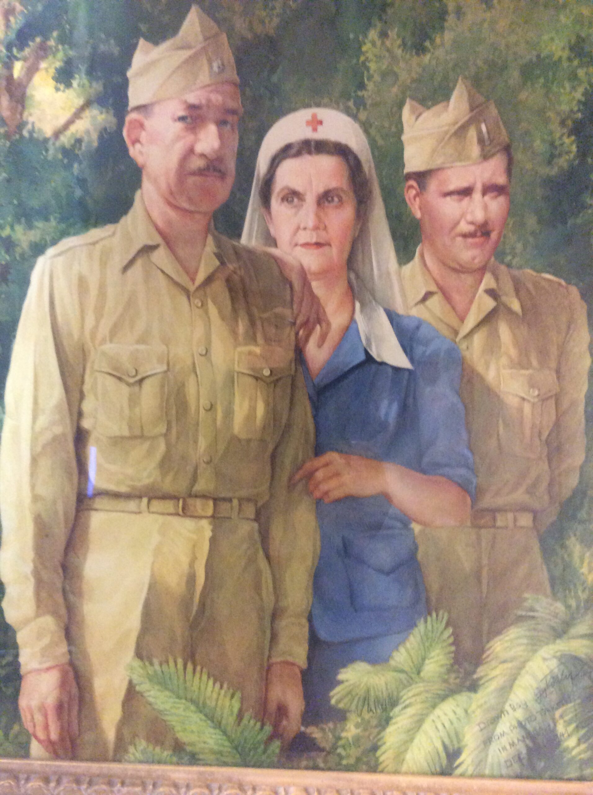 Close full composition showing the three unidentified sitters