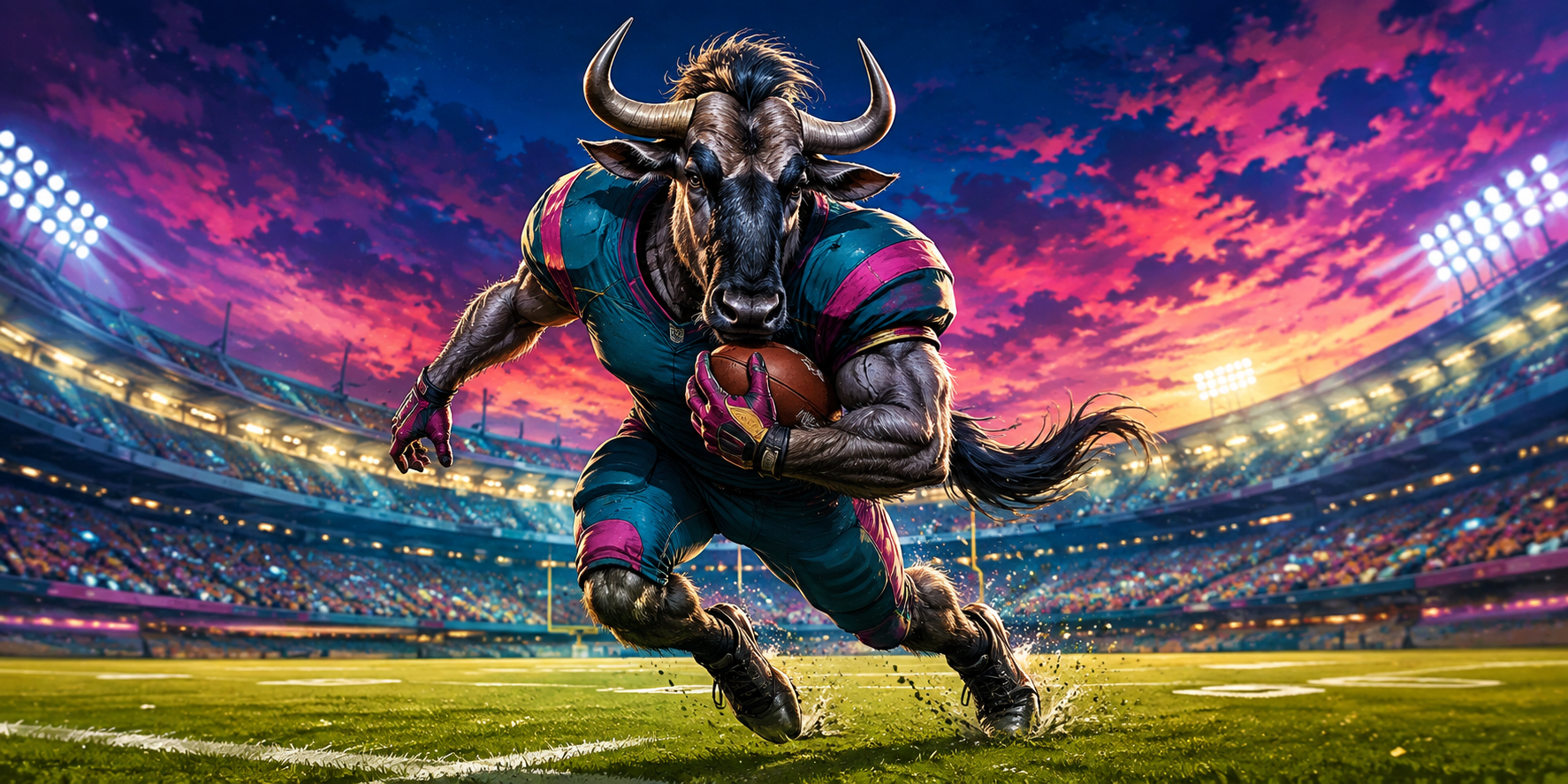 Original GNU artwork for Gnu Football Cards
