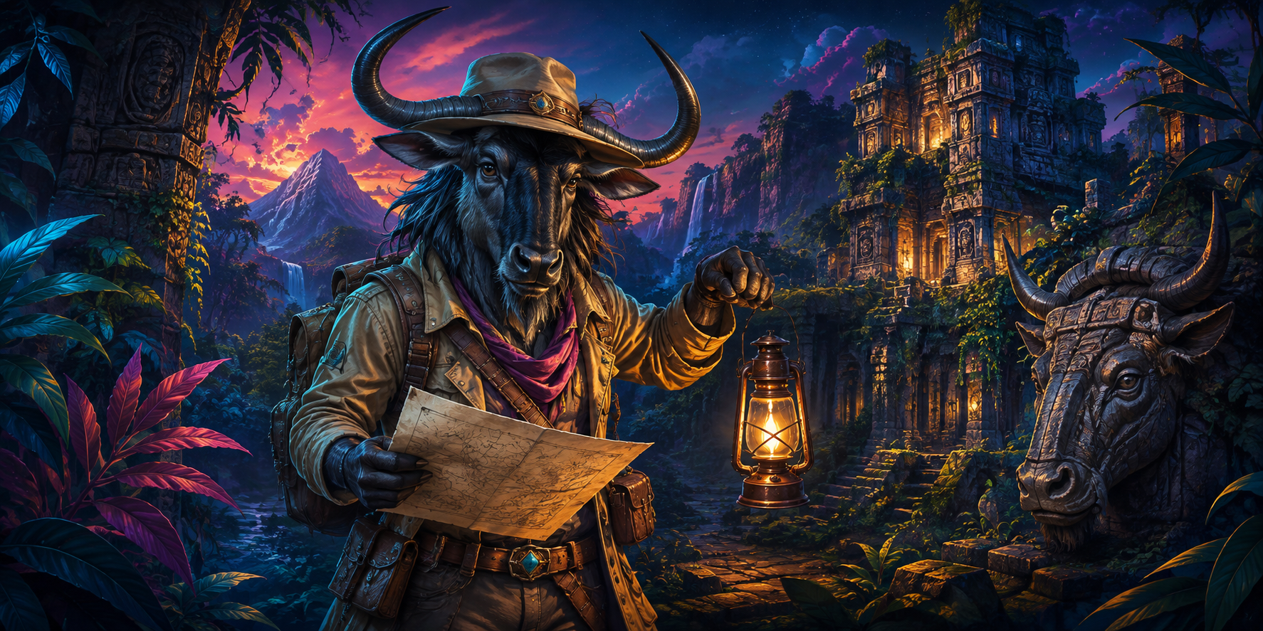 Original GNU artwork for Gnu Indiana Jones Cards