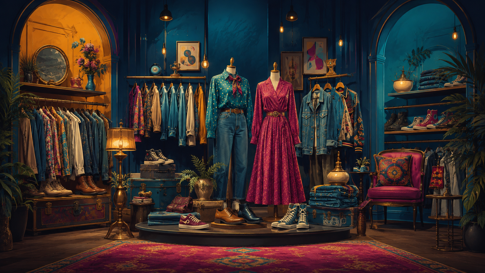 Clothing & Footwear boutique illustration