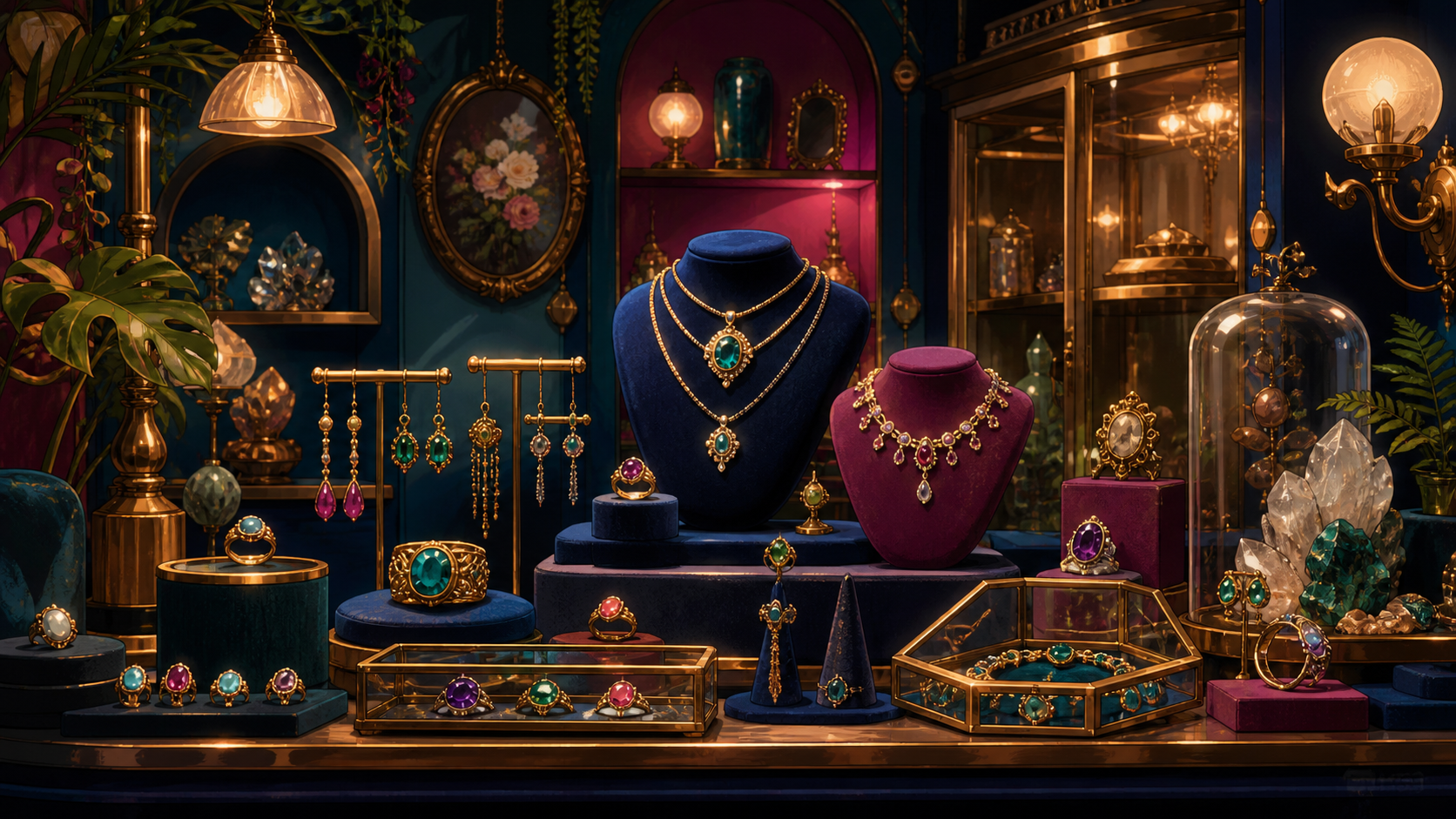 Fine Jewelry & Gems illustrated boutique