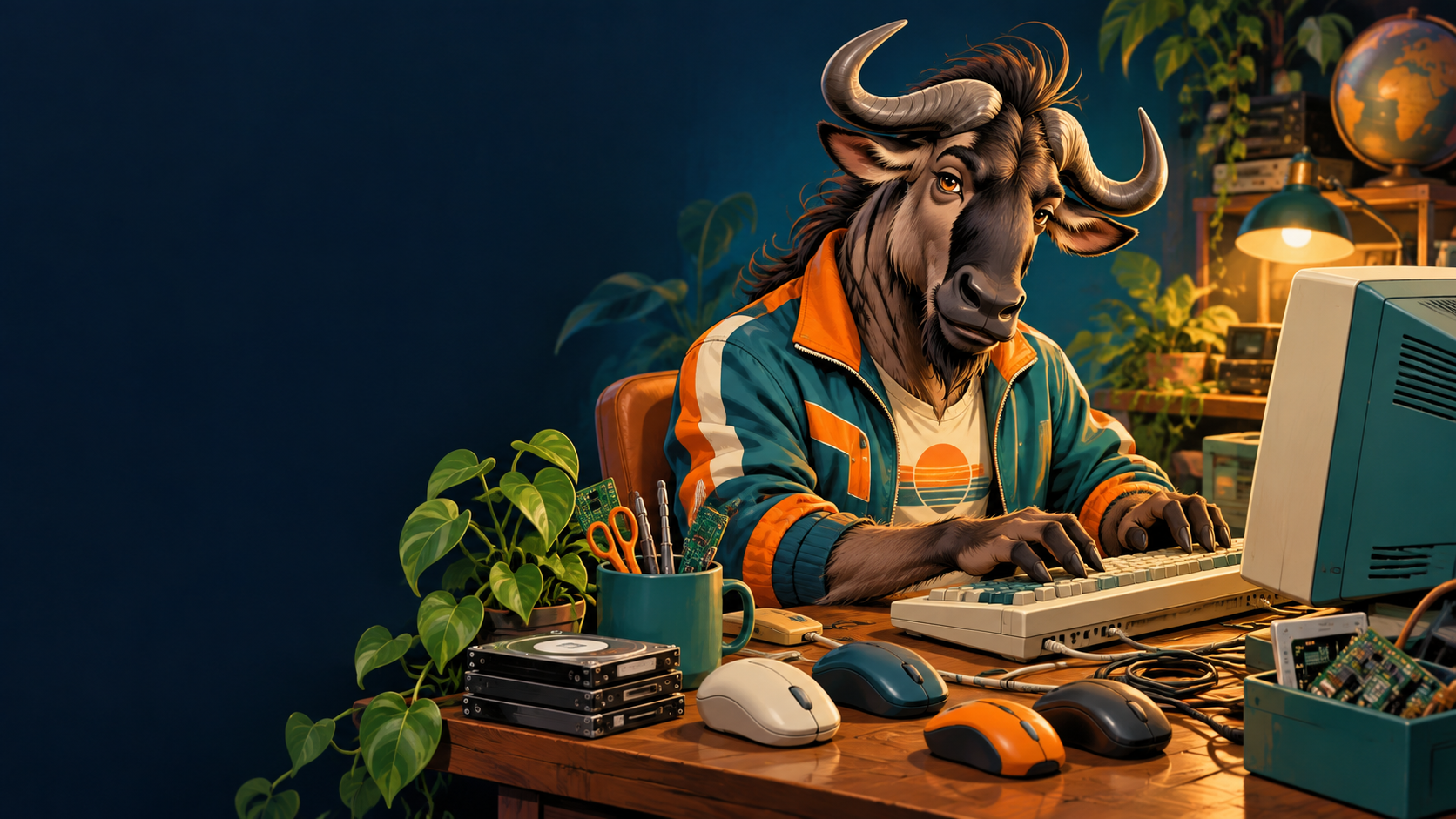 Gnu-themed Keyboards & Mice illustration