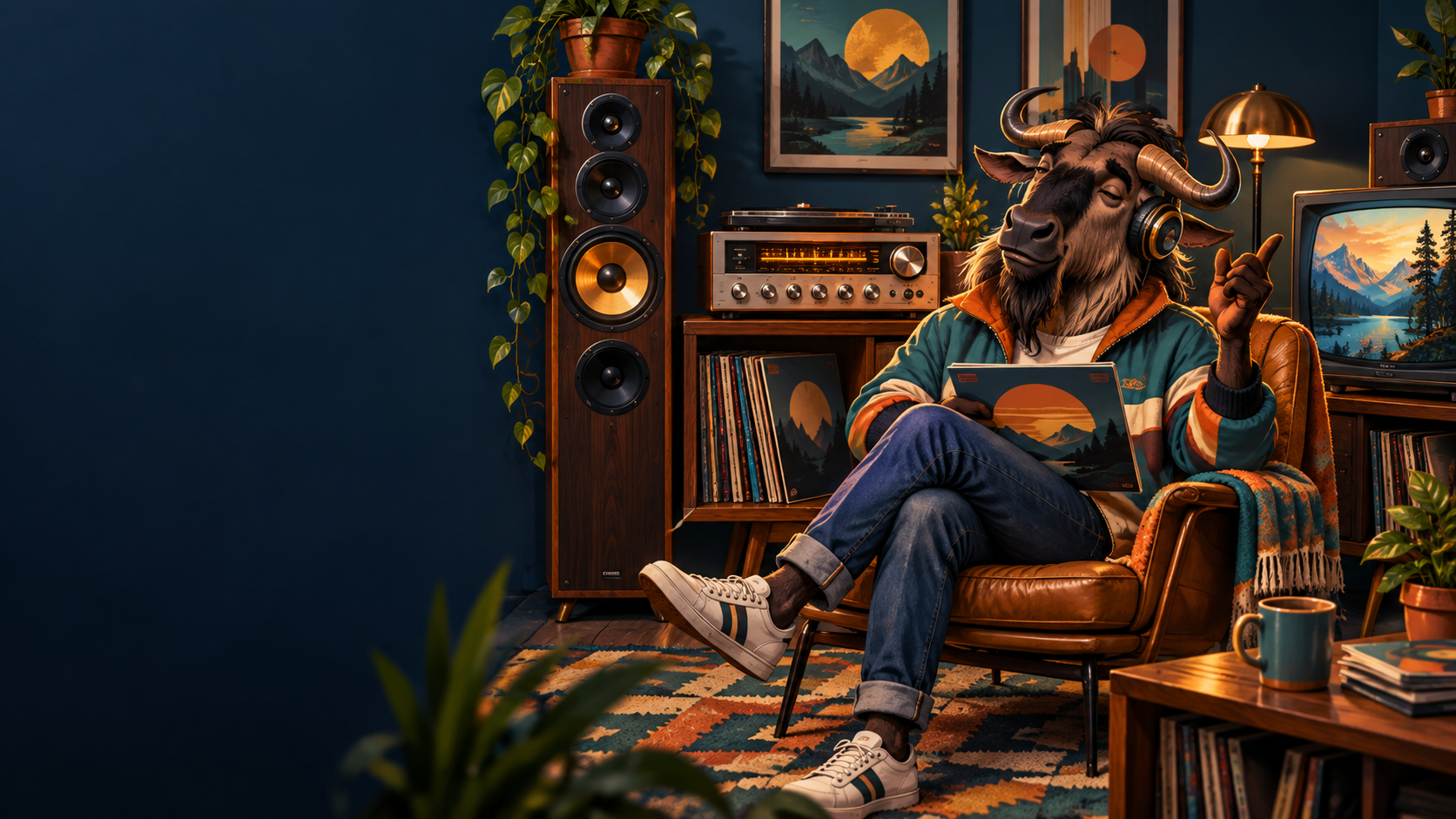 Gnu-themed TV, Audio & More Equipment illustration