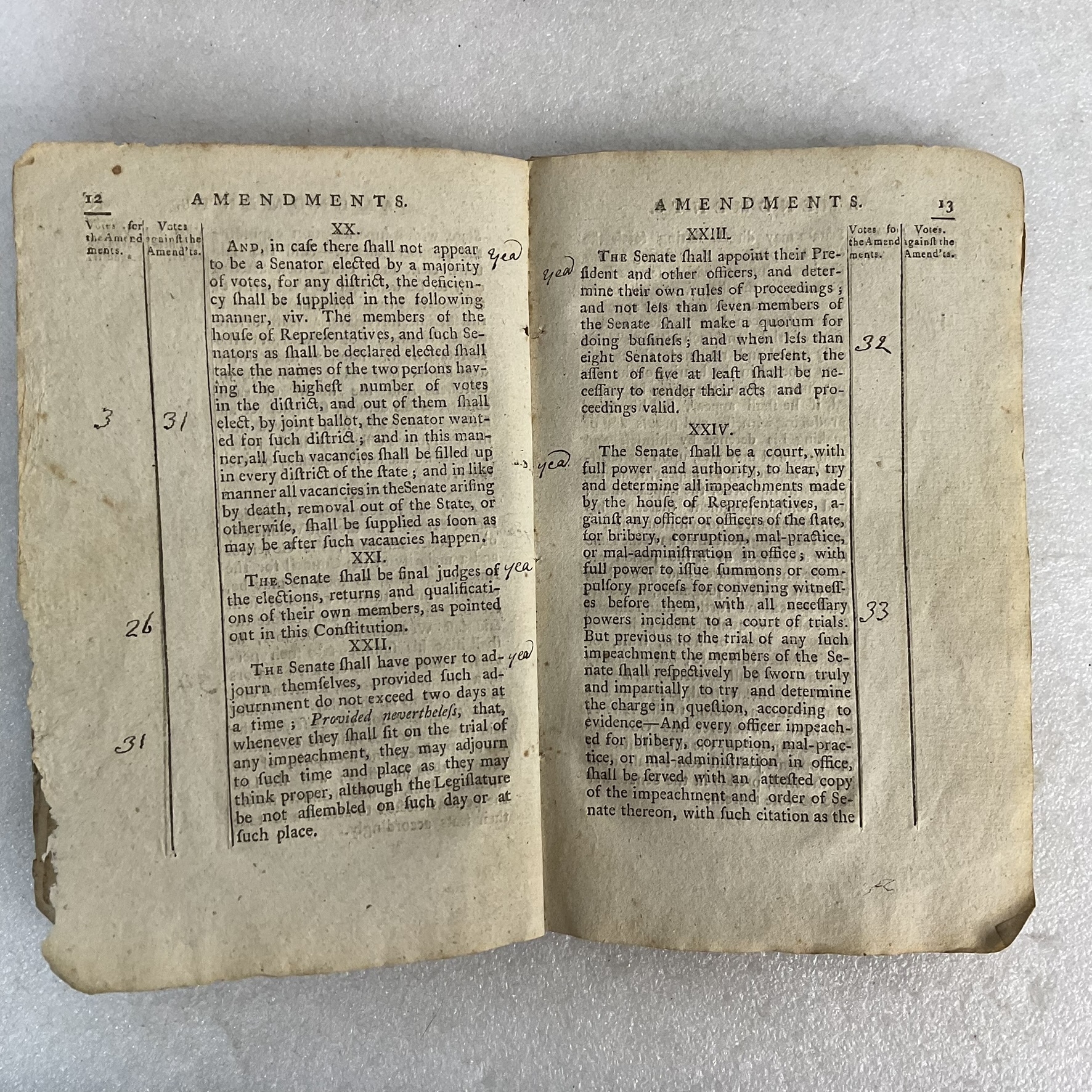 Pages 12–13 from the 1792 New Hampshire constitutional amendments printing